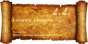 Lorencz Levente névjegykártya