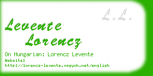 levente lorencz business card